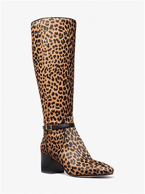 michael kors deer print|Ella Leopard Print Calf Hair Wide Width Block Heel Boot.